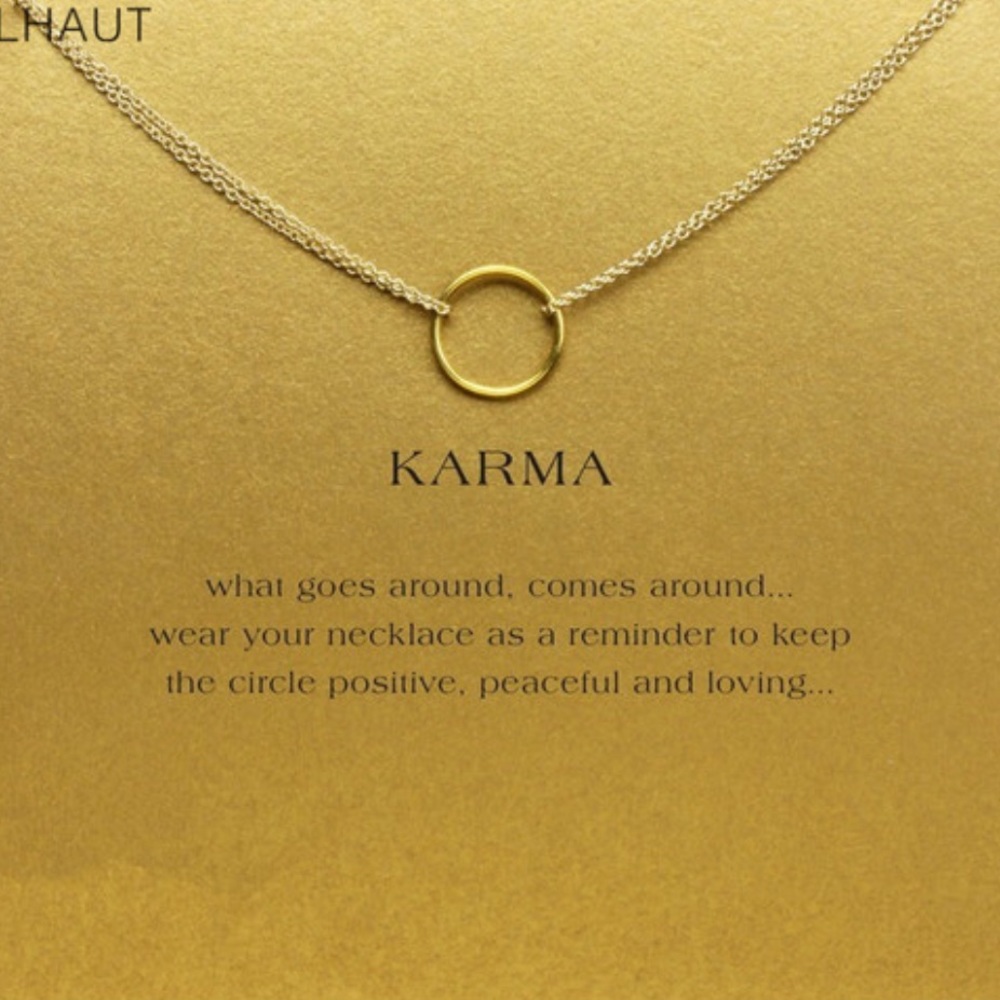 Gold Circle Karma Necklace